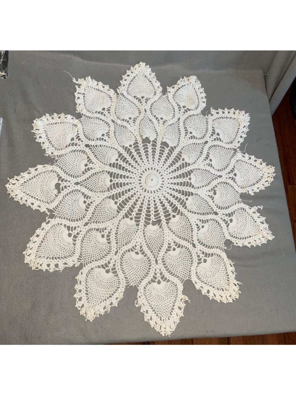 Handmade 27" Crochet Lace Doily For Home Decor